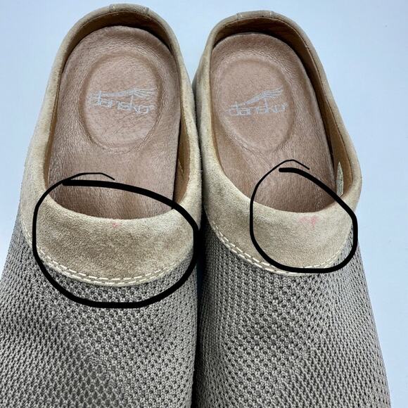 Dansko Sondra Taupe Suede Leather Slip-on Clog Mule Sneaker EU 38 US 7.5-8 - Picture 11 of 13
